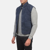 Zaret Blue Suede Vest Jacket
